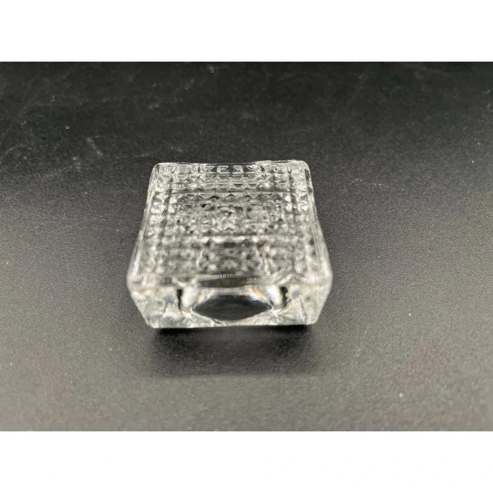 Set of 3 Clear Square Glass Plastic Salt Cellars Salt Dip‎ All Different